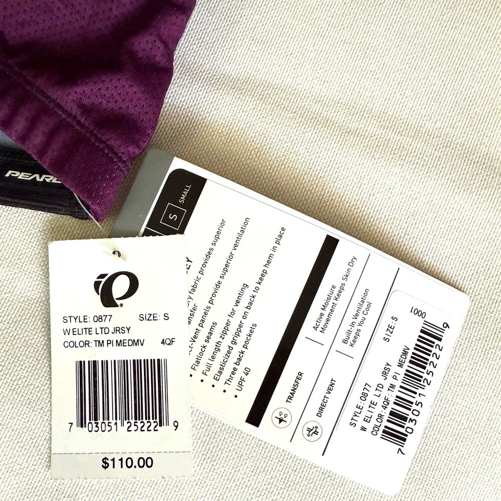 NWT Pearl Izumi Elite Team PI LTD Womens Biking Jersey in Purple size Small - Picture 9 of 11